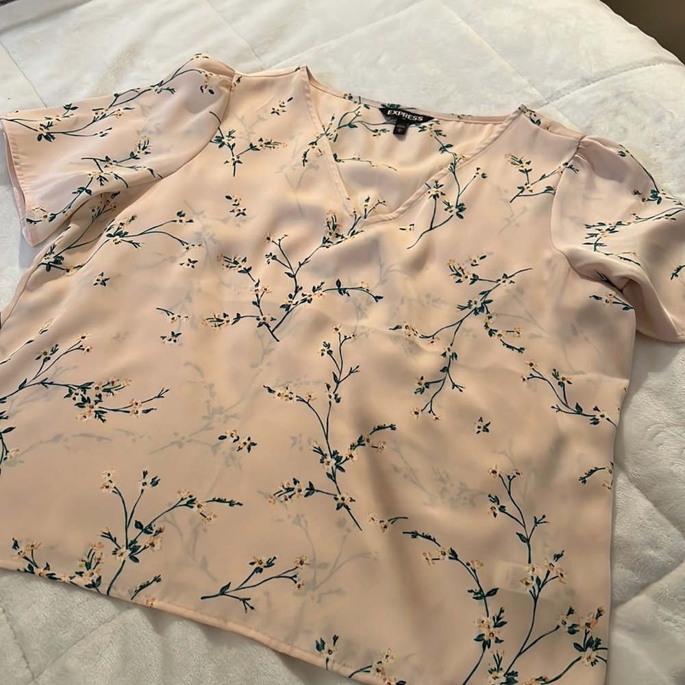Express soft pink blouse size L